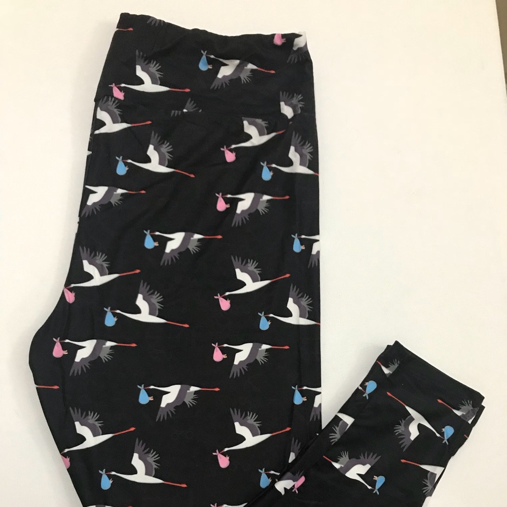 Pink and Blue Sack Stork Leggings TC